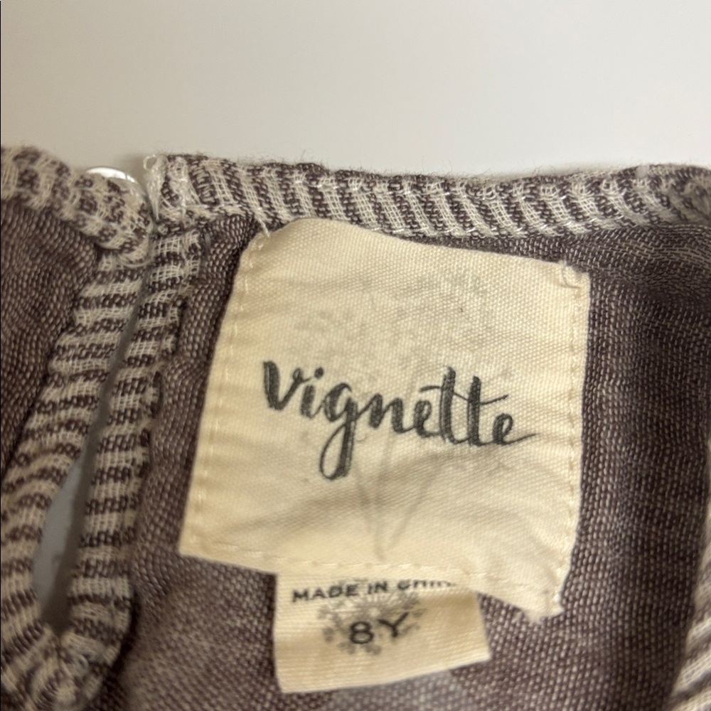 Vignette Girl's Striped Gray Dress Size 8Y - Picture 3 of 5